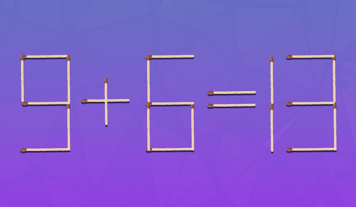 Una sfida per geni: dovete trascinare 2 fiammiferi per rendere corretta l'uglianza.